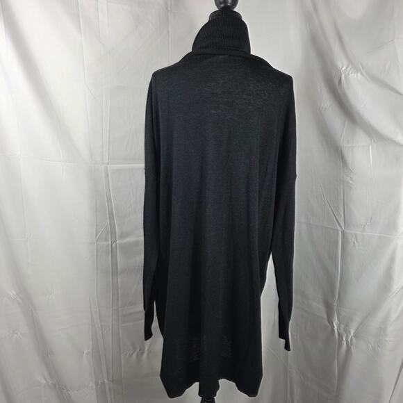 H&M Sweater Dress Women Large Black Long Sleeve Turtleneck Oversized Soft Knit - Picture 6 of 9